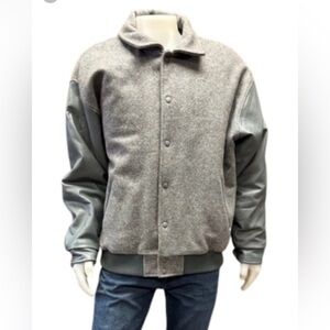 Tyrol Jacket Leather Wool Vintage EUC Grey Size 3XL